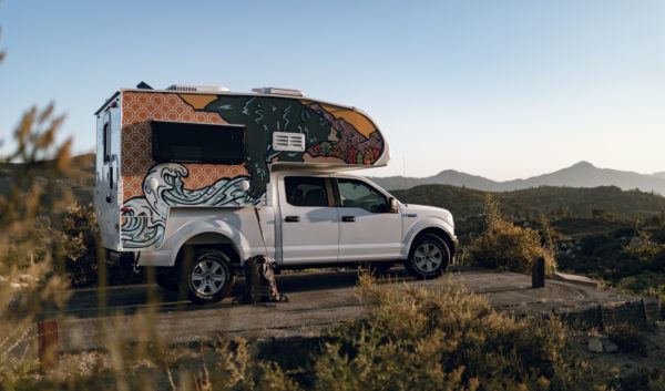 Newport Camper Escape Camper Vans truck camper model exterior artwork