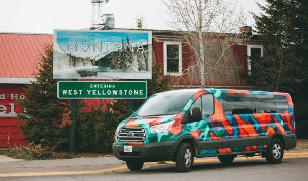 welcome to montana yellowstone sign