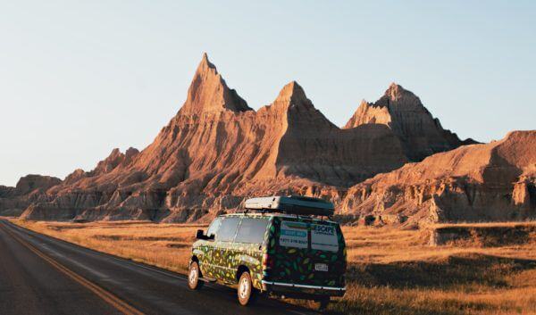 Badlands National Park South Dakota campervan