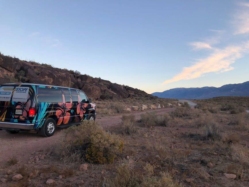 Sister Road Trip Campervan in Desert