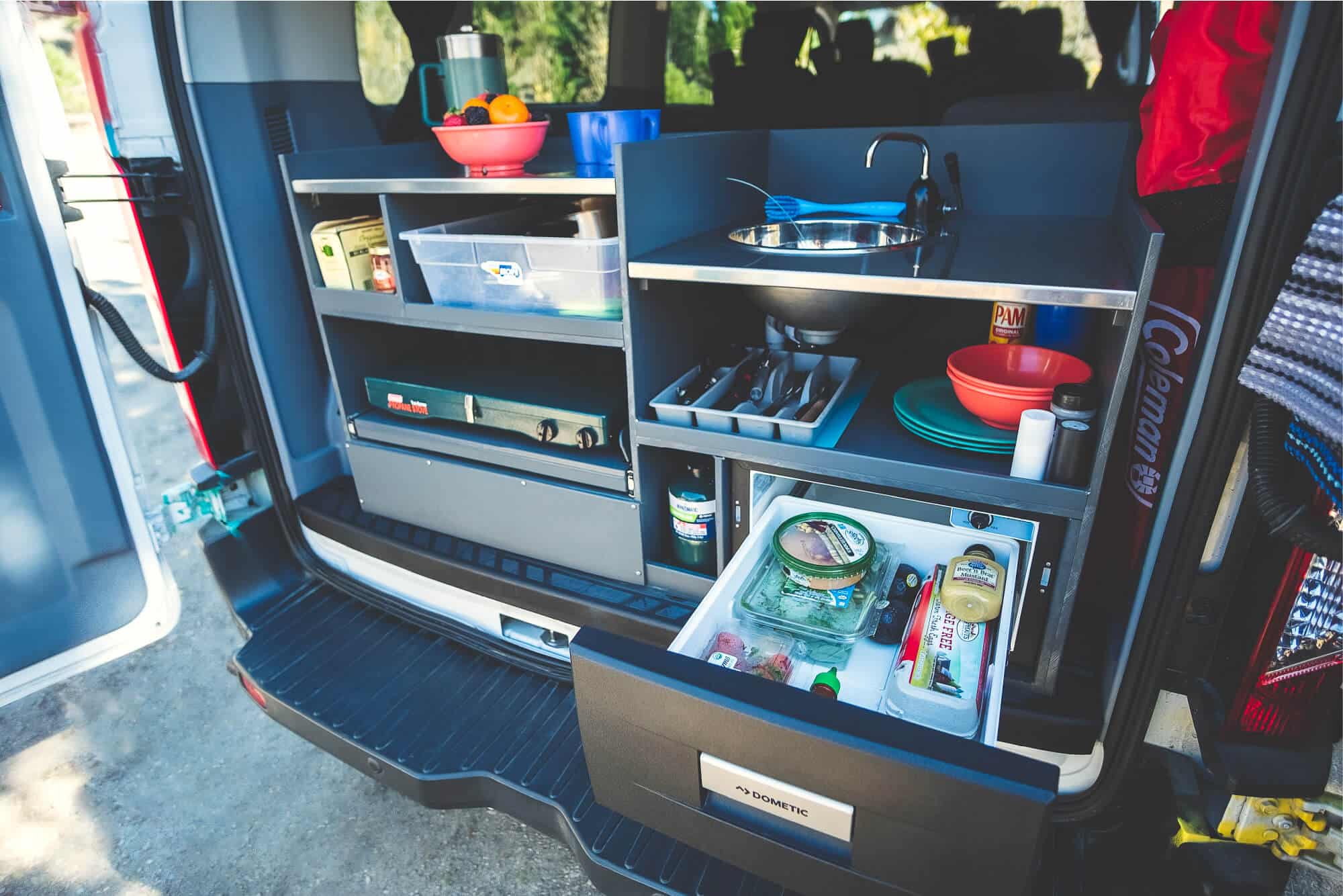 All Escape Camper Vans come with a dual-powered refridgerator.