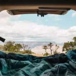 View of the Grand Canyon out of the back of an Escape Camper Van.