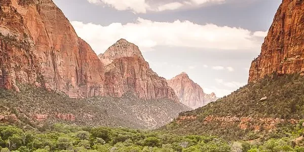 A landscape view of Zion National Park