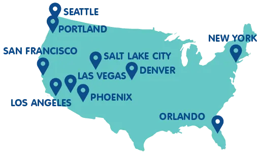 Escape Camper Vans US Location Map