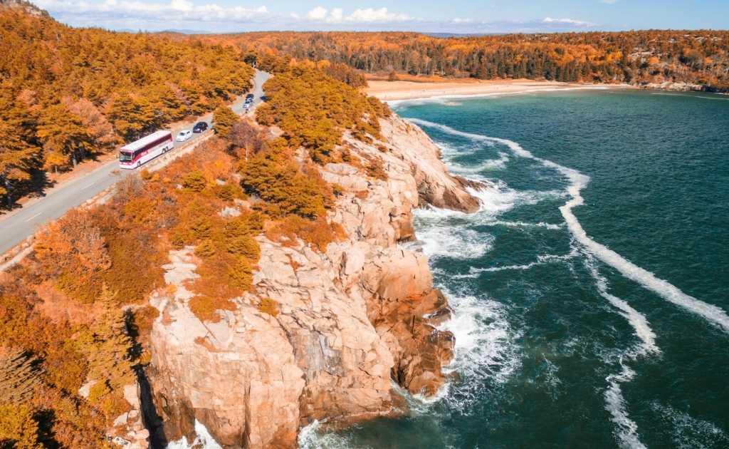 Acadia National Park Coastline during the fall. 