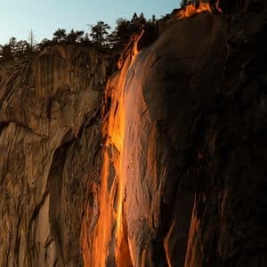 Yosemite fire fall close up