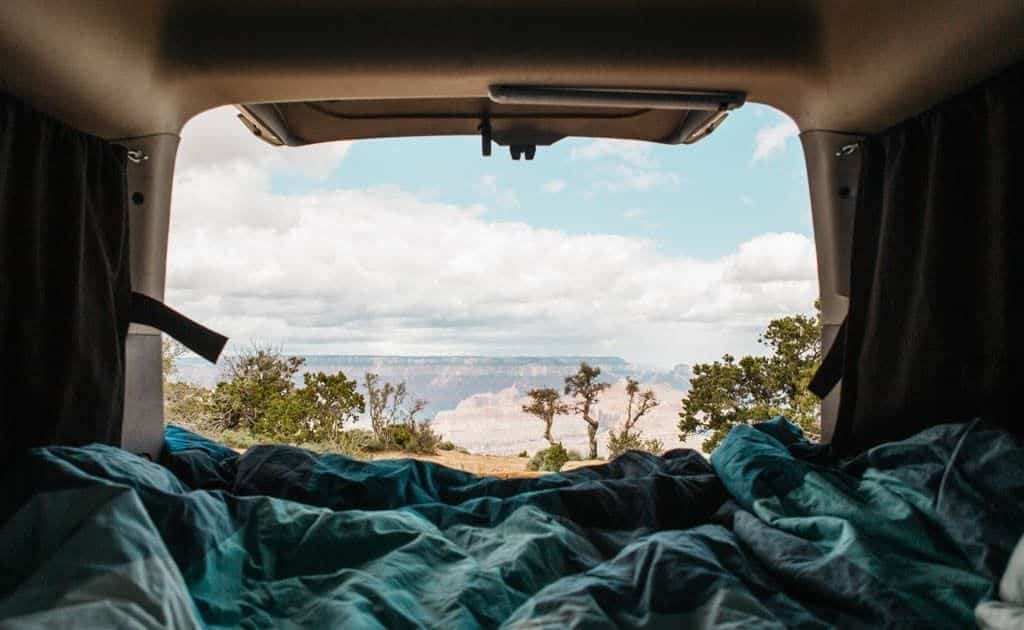 A camper van overlooking Grand Canyon National Park