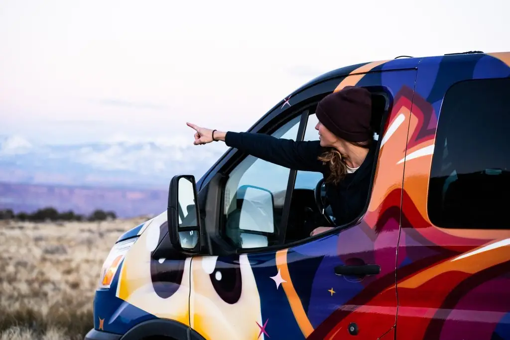 Man in campervan